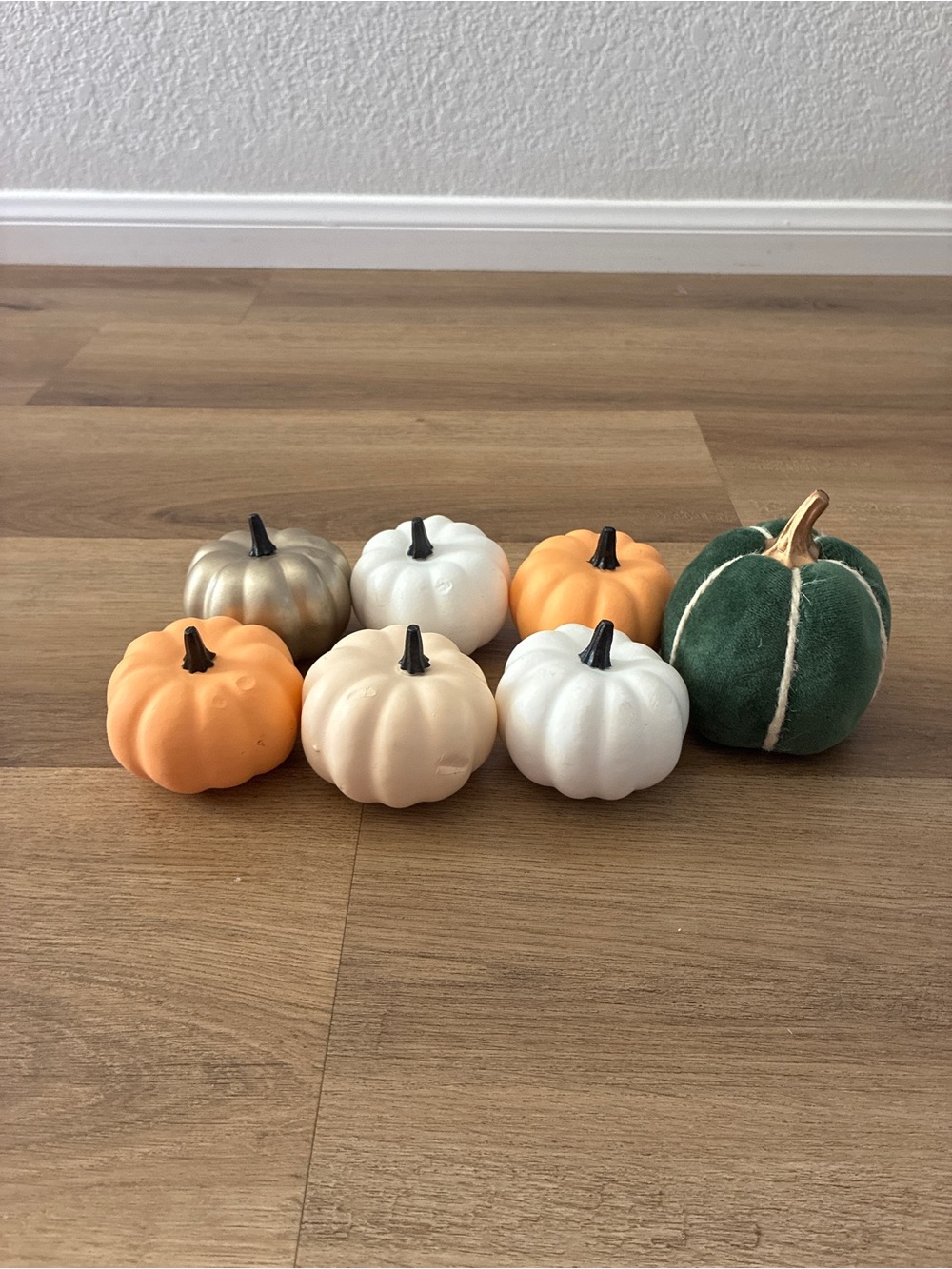 Target Mini Pumpkin Decor Bundle Velvet Fall Thanksgiving-EUC